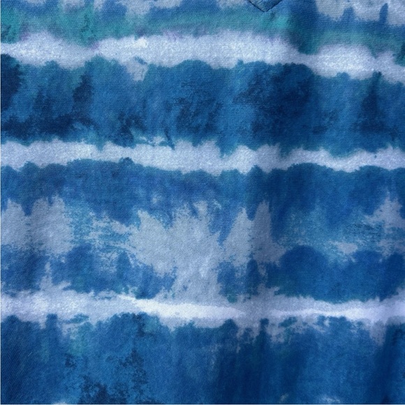 Dreams & Co. Plus Size 3X Petite Long Blue Tie Dye Print Cotton Poly Gown NEW - Picture 4 of 9